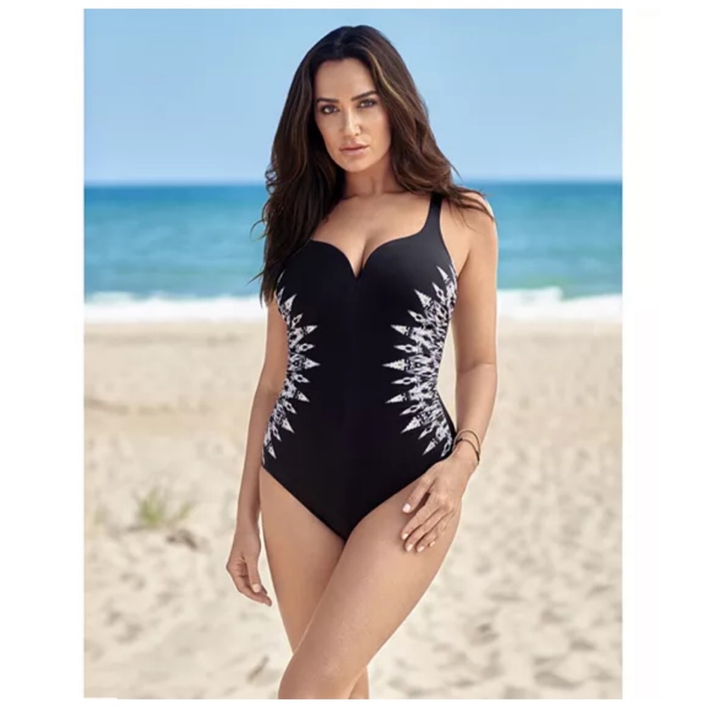 NWT Miraclesuit Labyrinth Temptress Tummy Control One Piece Swimsuit - Picture 2 of 13